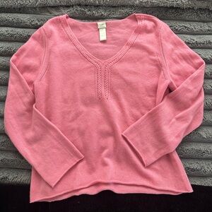 J. Jill Pink 100% Cashmere Sweater